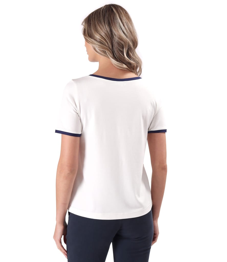 Bluza din jerse elastic cu garnituri in contrast