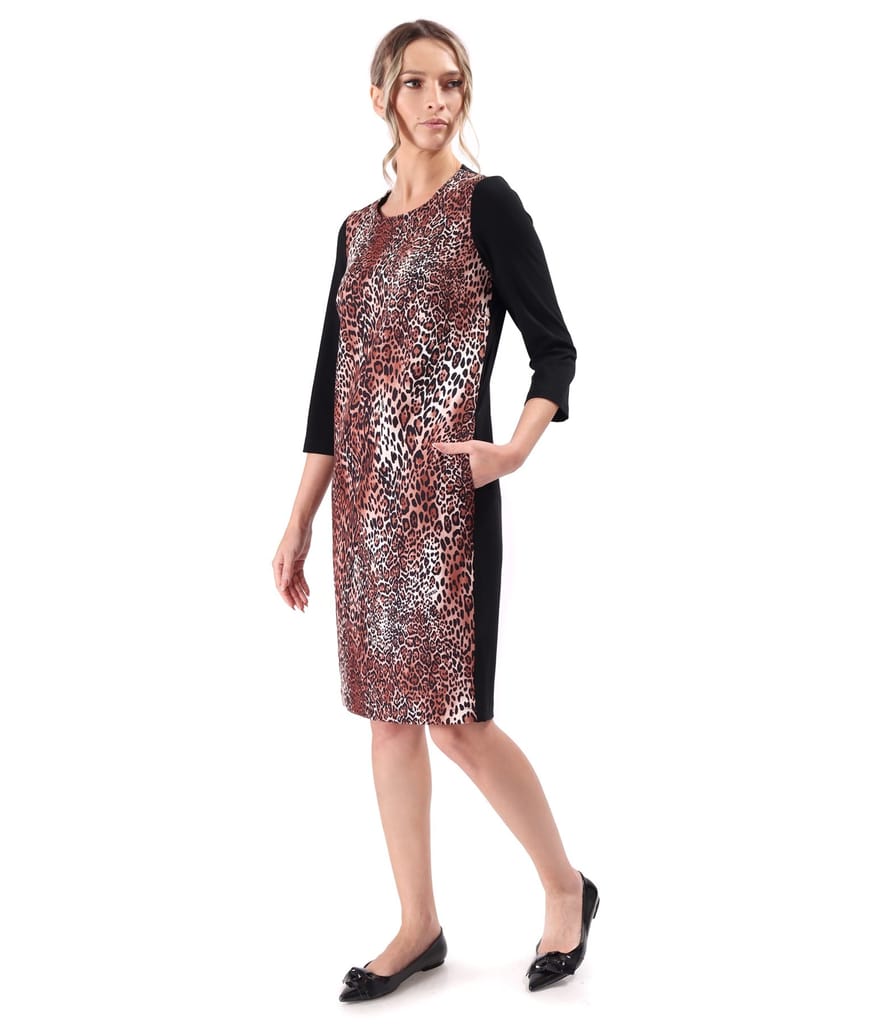 Rochie lejera cu fata din stofa tip crep cu animal print