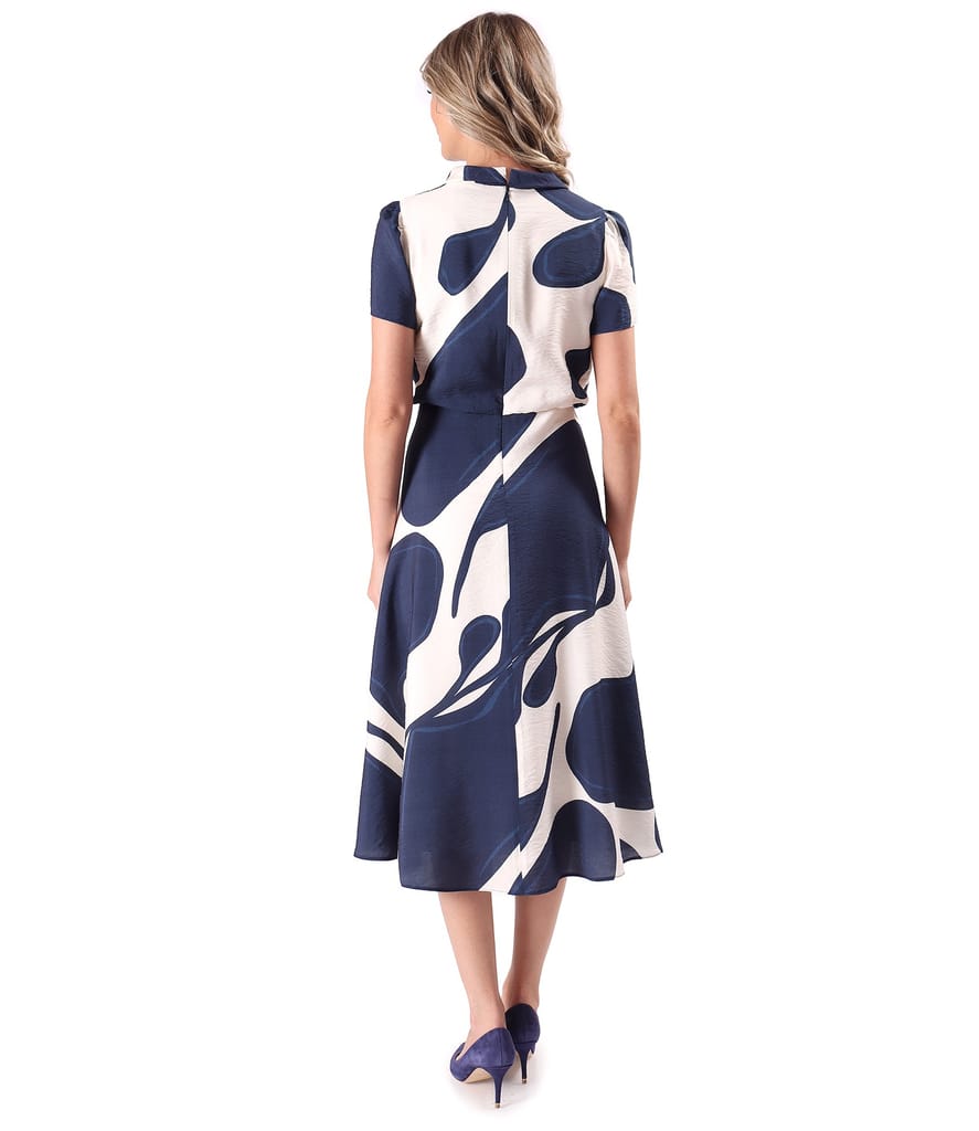 Rochie midi din viscoza imprimata cu motive florale