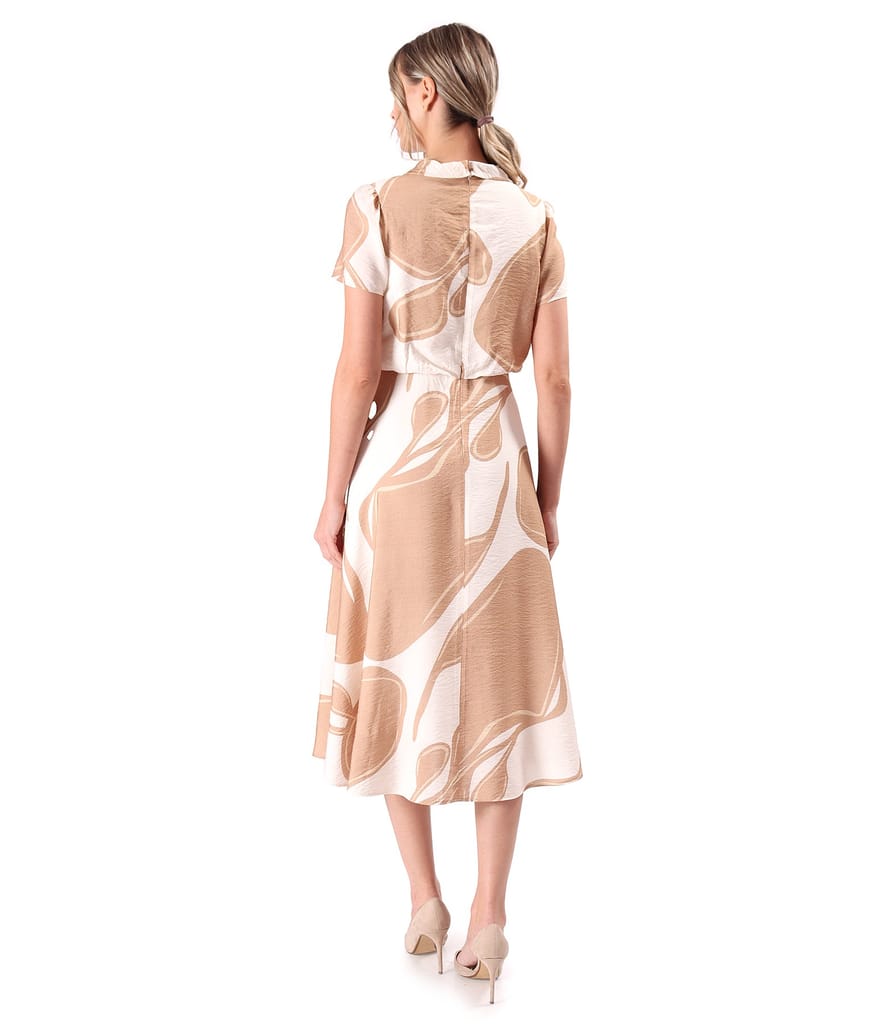 Rochie midi din viscoza imprimata cu motive florale