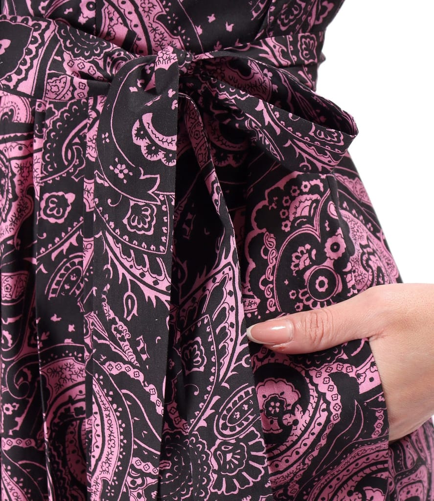 Rochie tip camasa din bumbac elastic imprimat