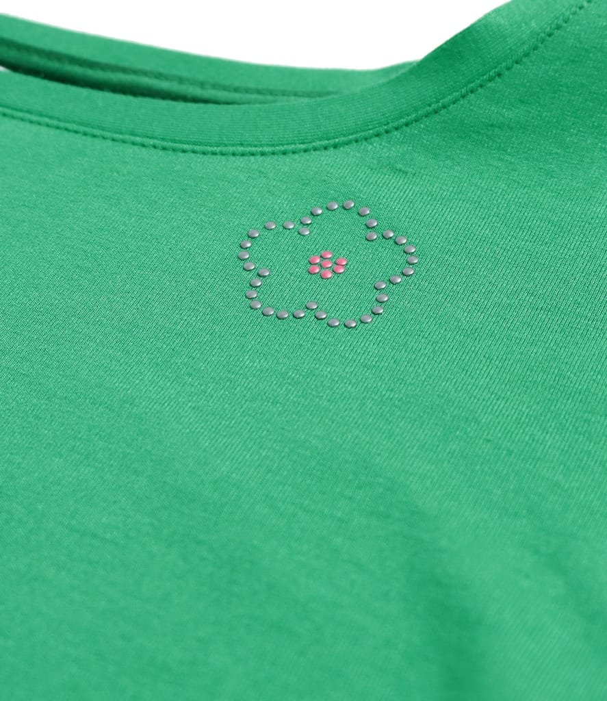 Bluza din jerse elastic uni cu maneci scurte