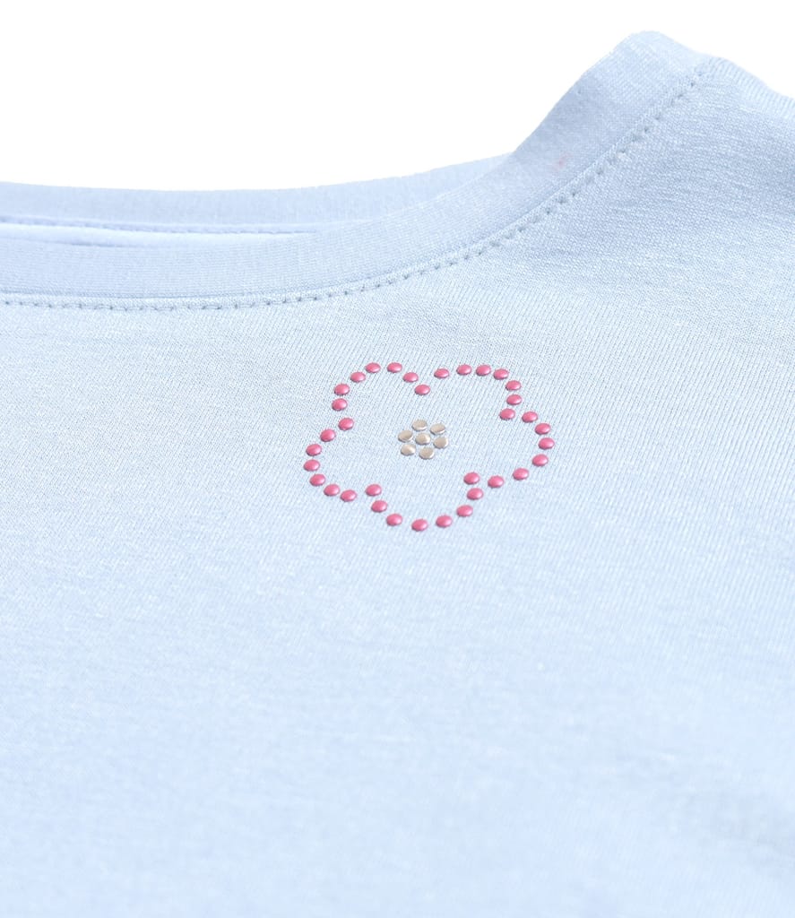 Bluza din jerse elastic uni cu maneci scurte