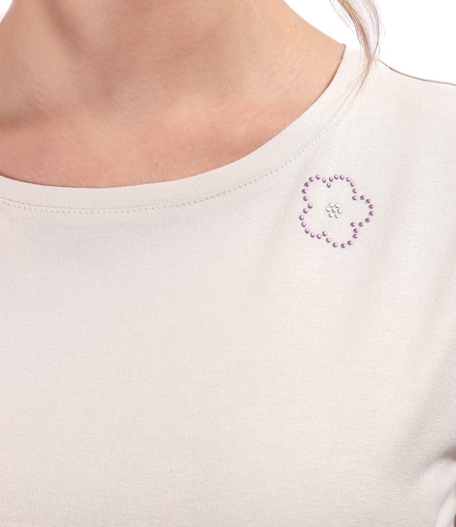 Bluza din jerse elastic uni cu maneci scurte