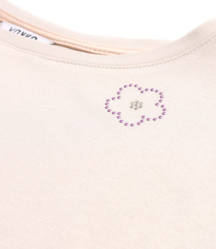 Bluza din jerse elastic uni cu maneci scurte