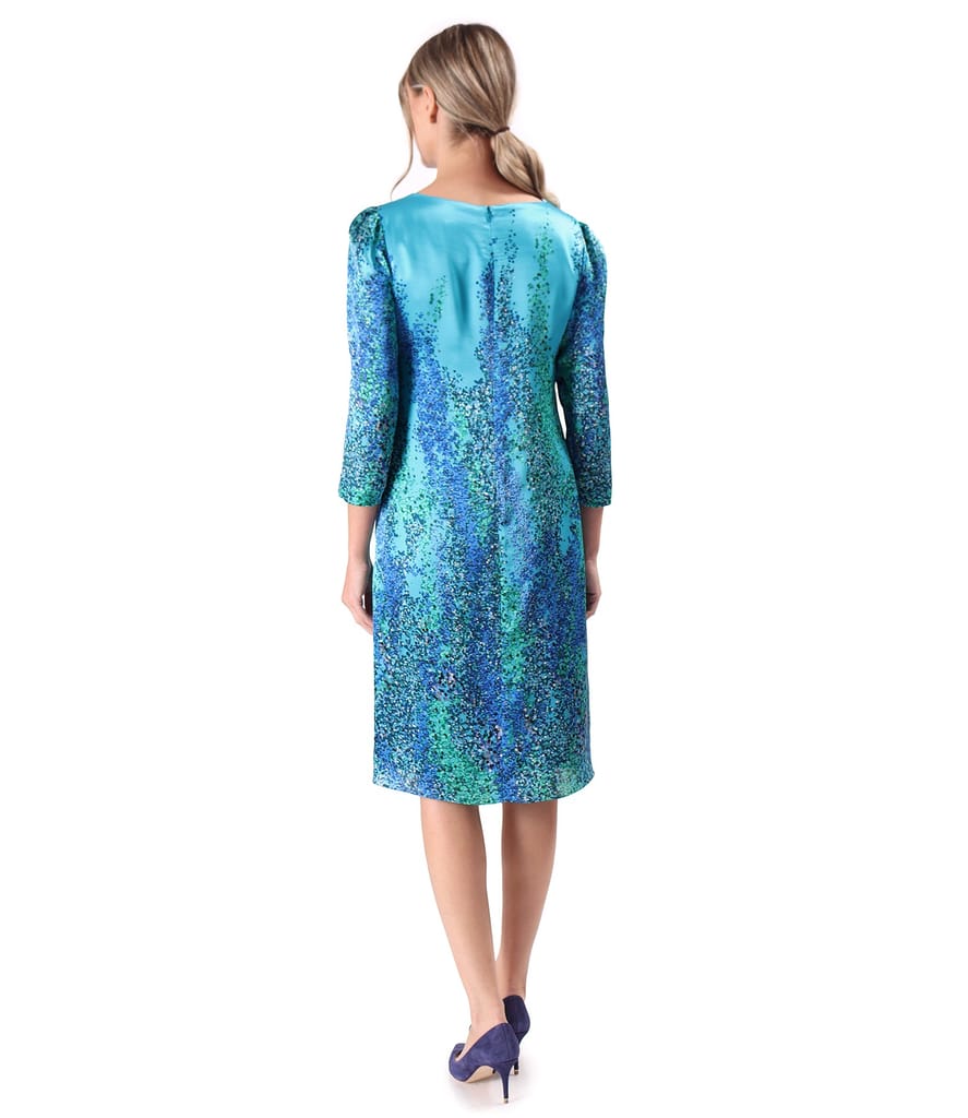 Rochie lejera din matase naturala imprimata cu motive geometrice