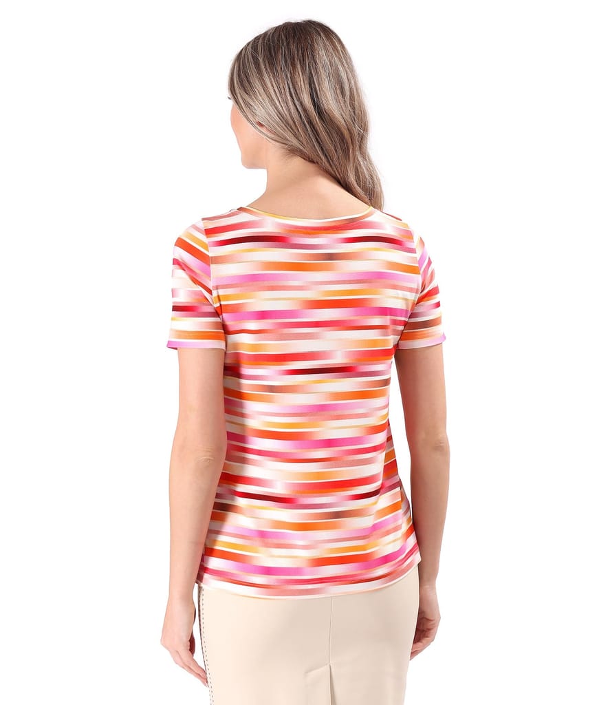 Bluza din jerse elastic de viscoza imprimat cu dungi