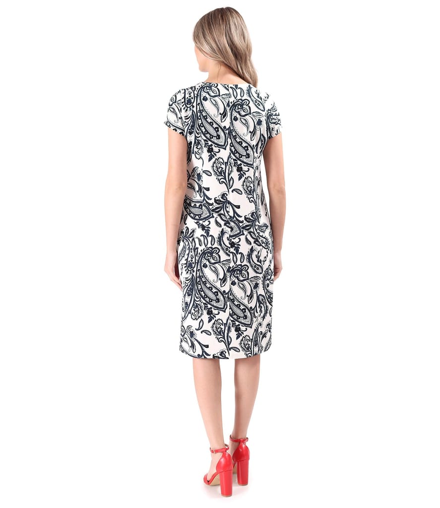 Rochie lejera din viscoza cu in imprimat cu motive paisley