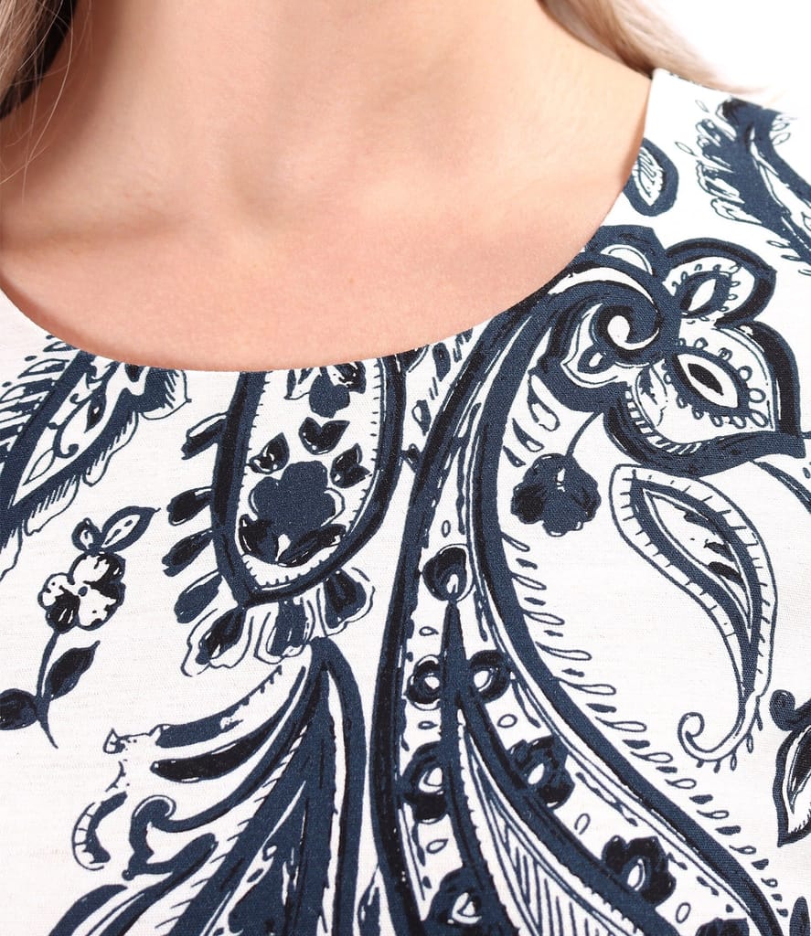 Rochie lejera din viscoza cu in imprimat cu motive paisley