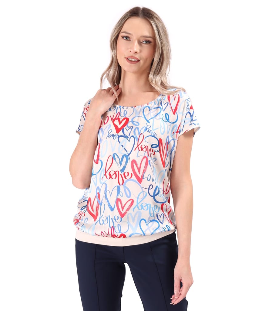 Bluza lejera cu fata din satin de viscoza imprimata