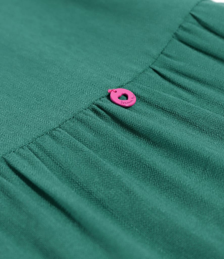 Rochie midi cu volane din viscoza usor creponata