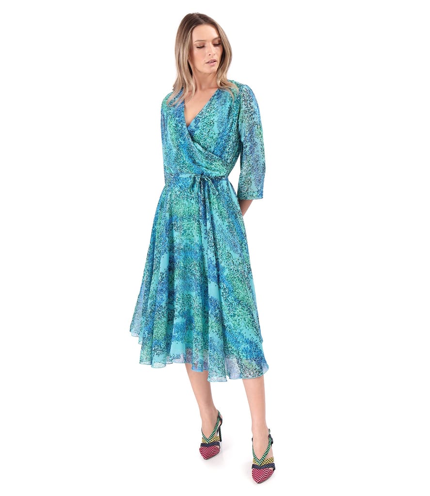 Rochie eleganta din voal imprimat