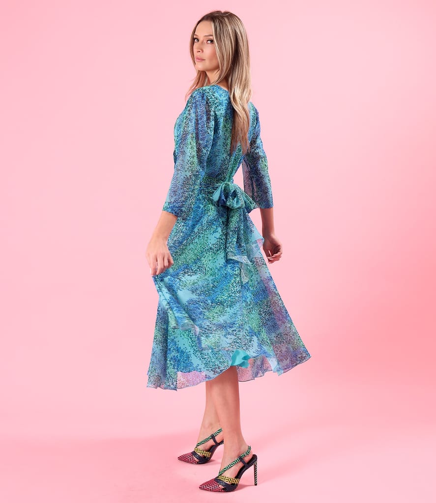 Rochie eleganta din voal imprimat