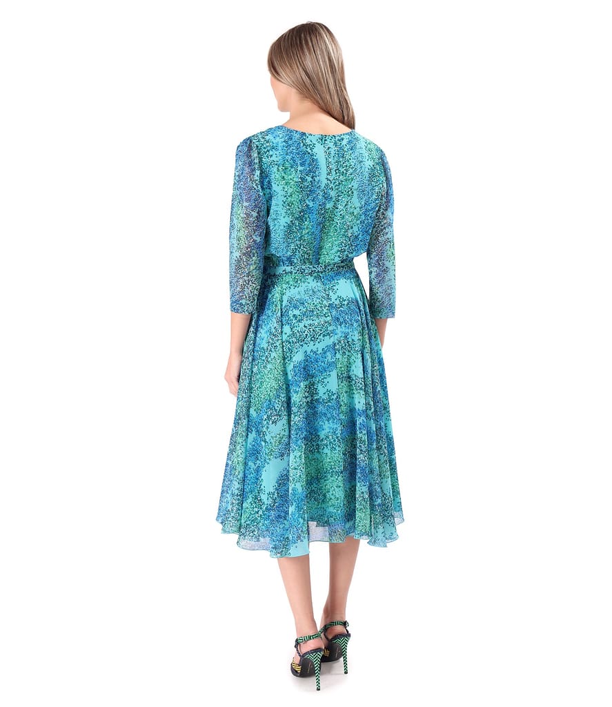 Rochie eleganta din voal imprimat