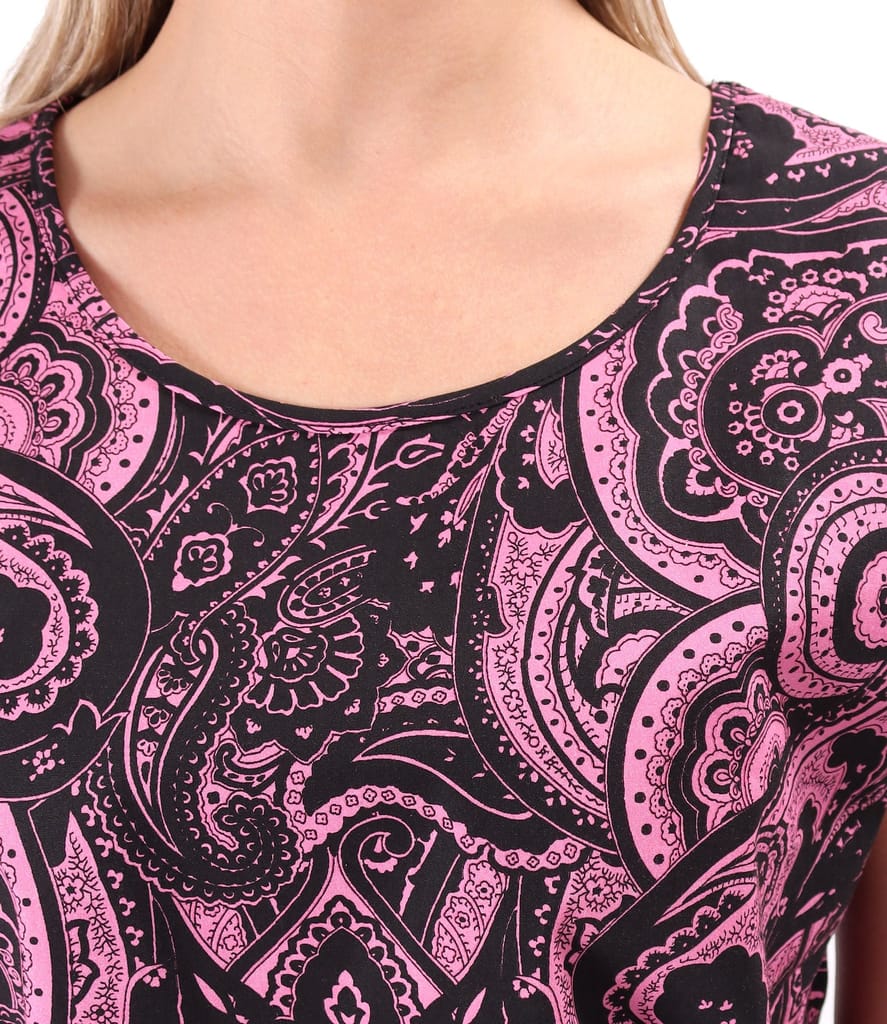 Bluza eleganta din bumbac elastic imprimat cu motive paisley