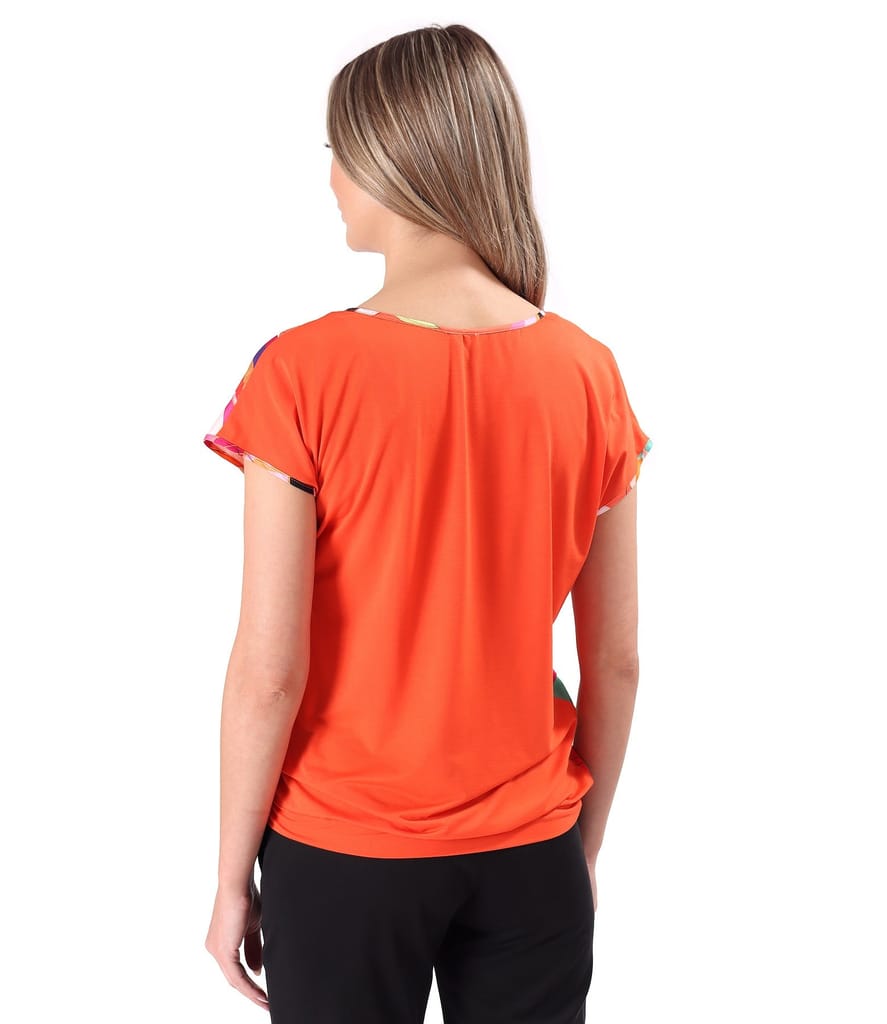 Bluza lejera cu fata din viscoza cu matase naturala imprimata