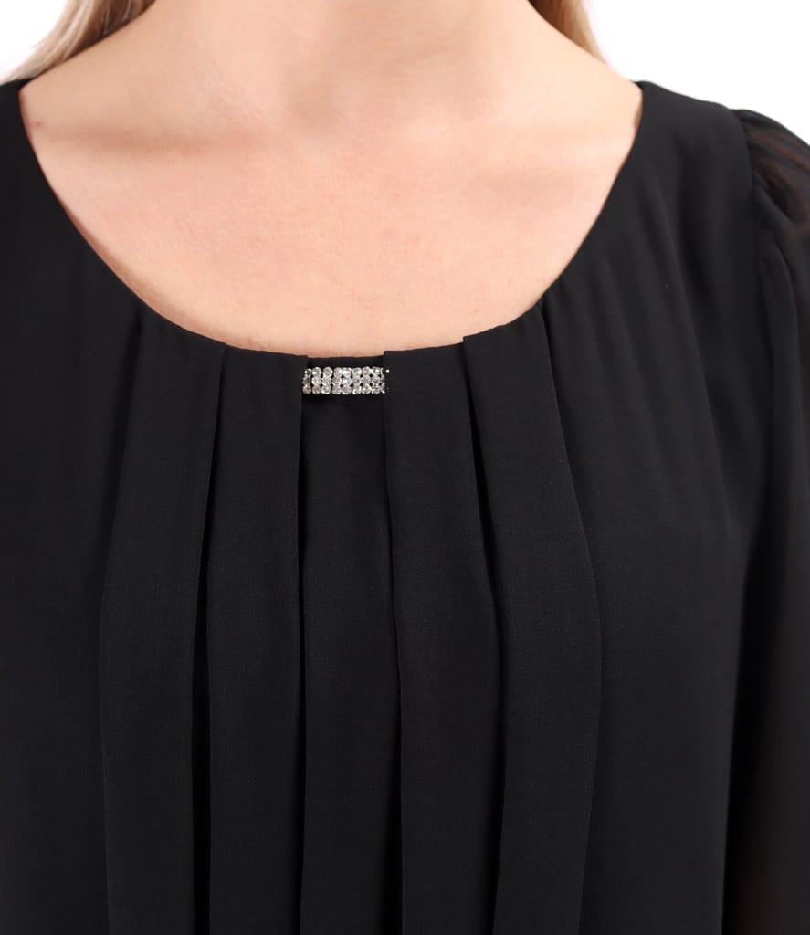 Rochie de ocazie din voal uni cu maneci evazate