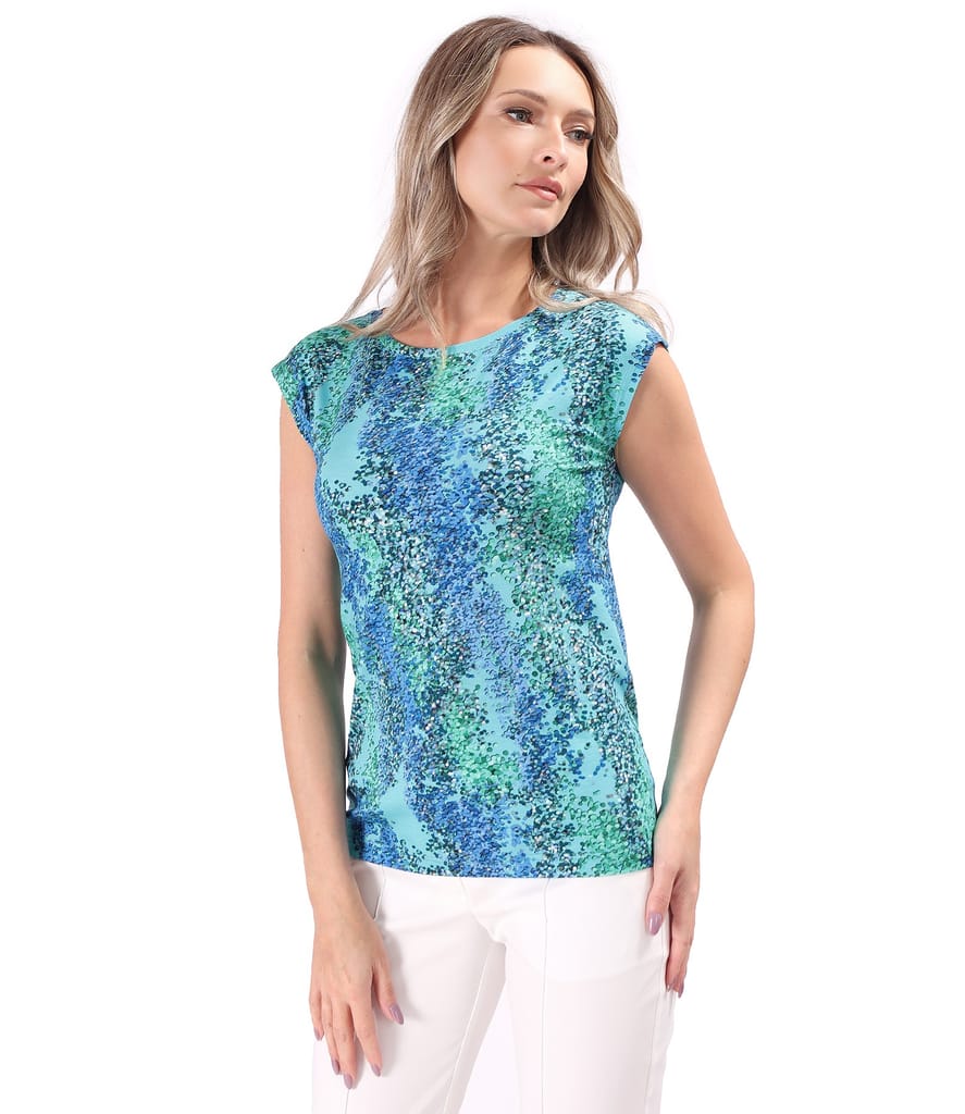 Bluza din jerse elastic imprimat digital