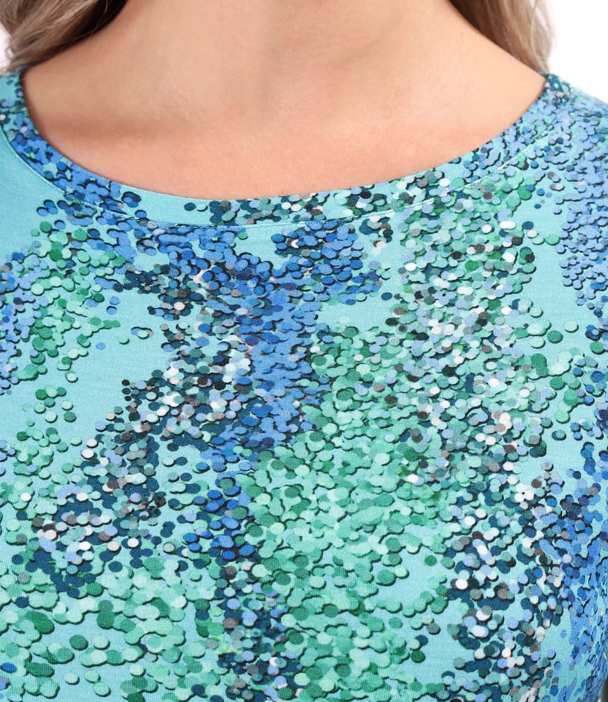 Bluza din jerse elastic imprimat digital