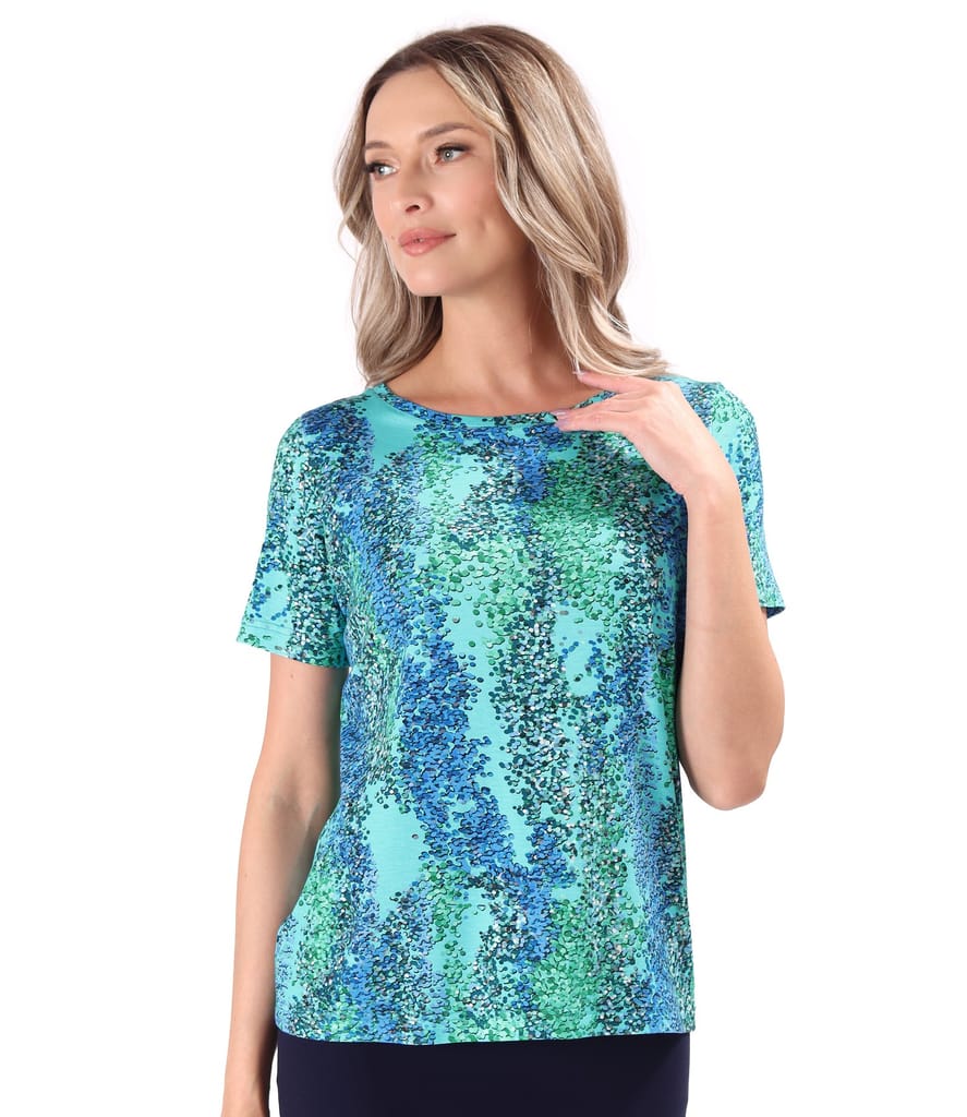 Bluza din jerse elastic imprimat digital