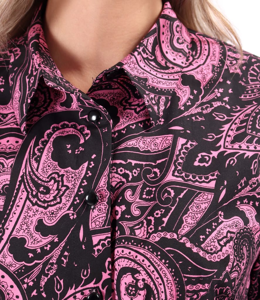 Camasa eleganta lejera din bumbac imprimat cu motive paisley