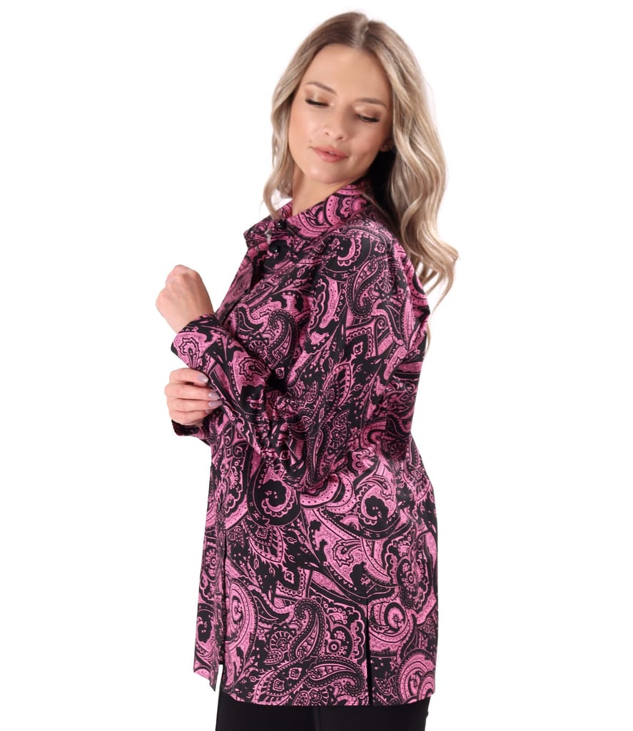 Camasa eleganta lejera din bumbac imprimat cu motive paisley