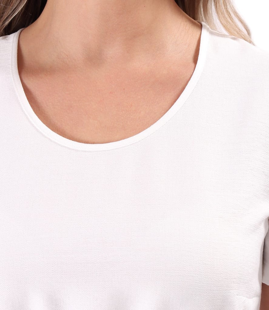 Rochie cu volane din viscoza incretita cu snur in talie