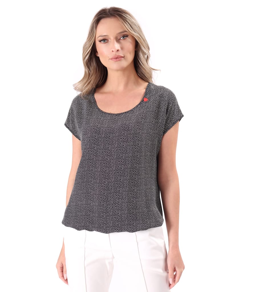 Bluza eleganta lejera din viscoza imprimata cu picouri