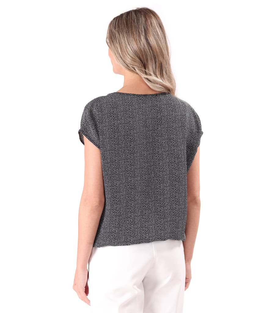 Bluza eleganta lejera din viscoza imprimata cu picouri