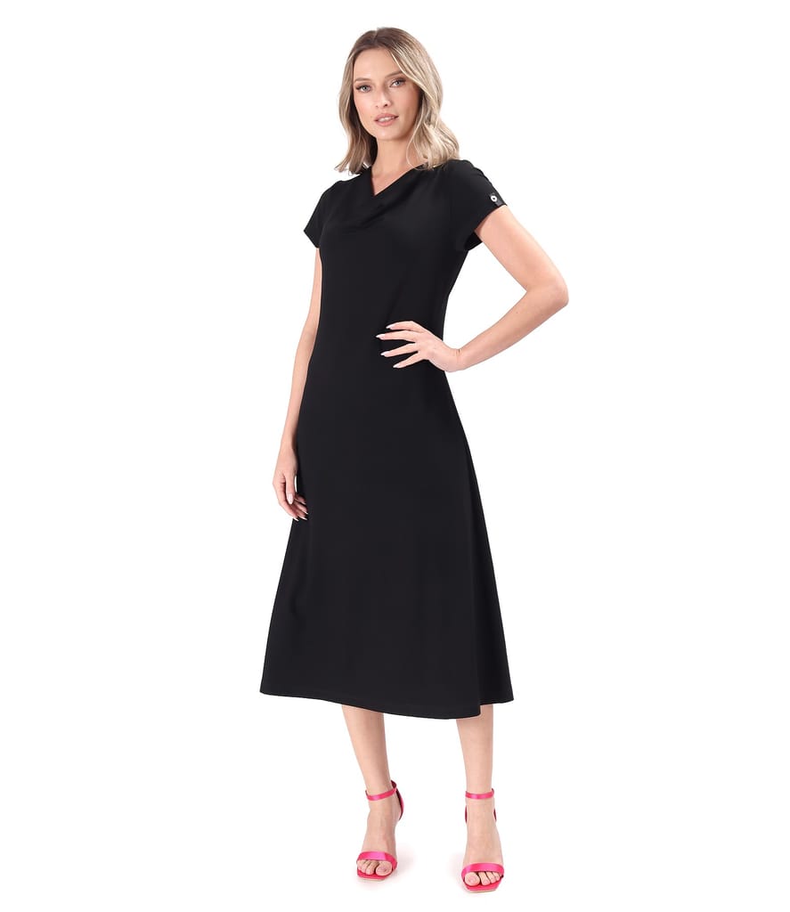 Rochie midi din jerse elastic uni