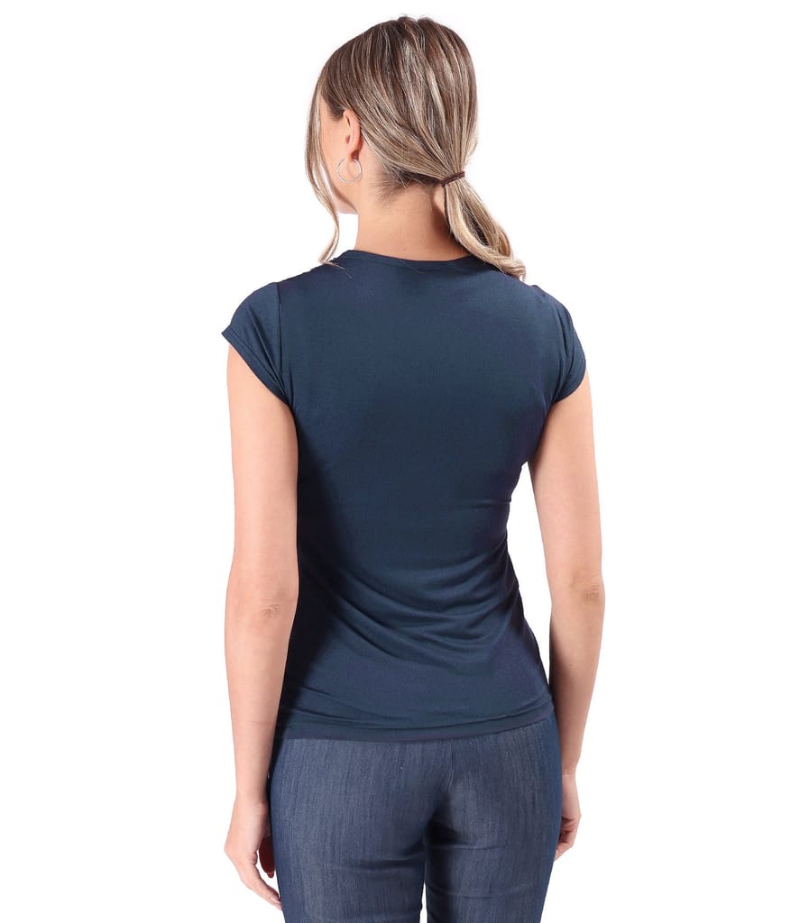 Bluza din jerse elastic cu decolteu in falduri