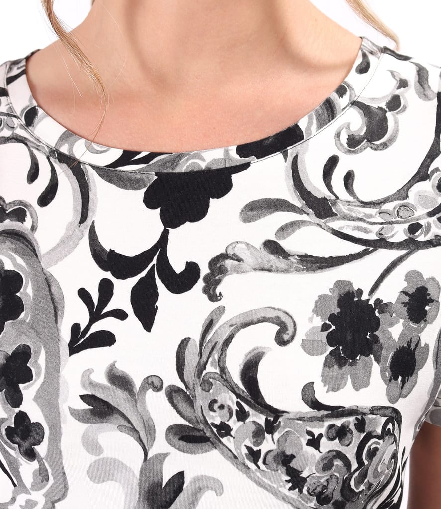 Bluza din jerse elastic imprimat digital cu motive florale