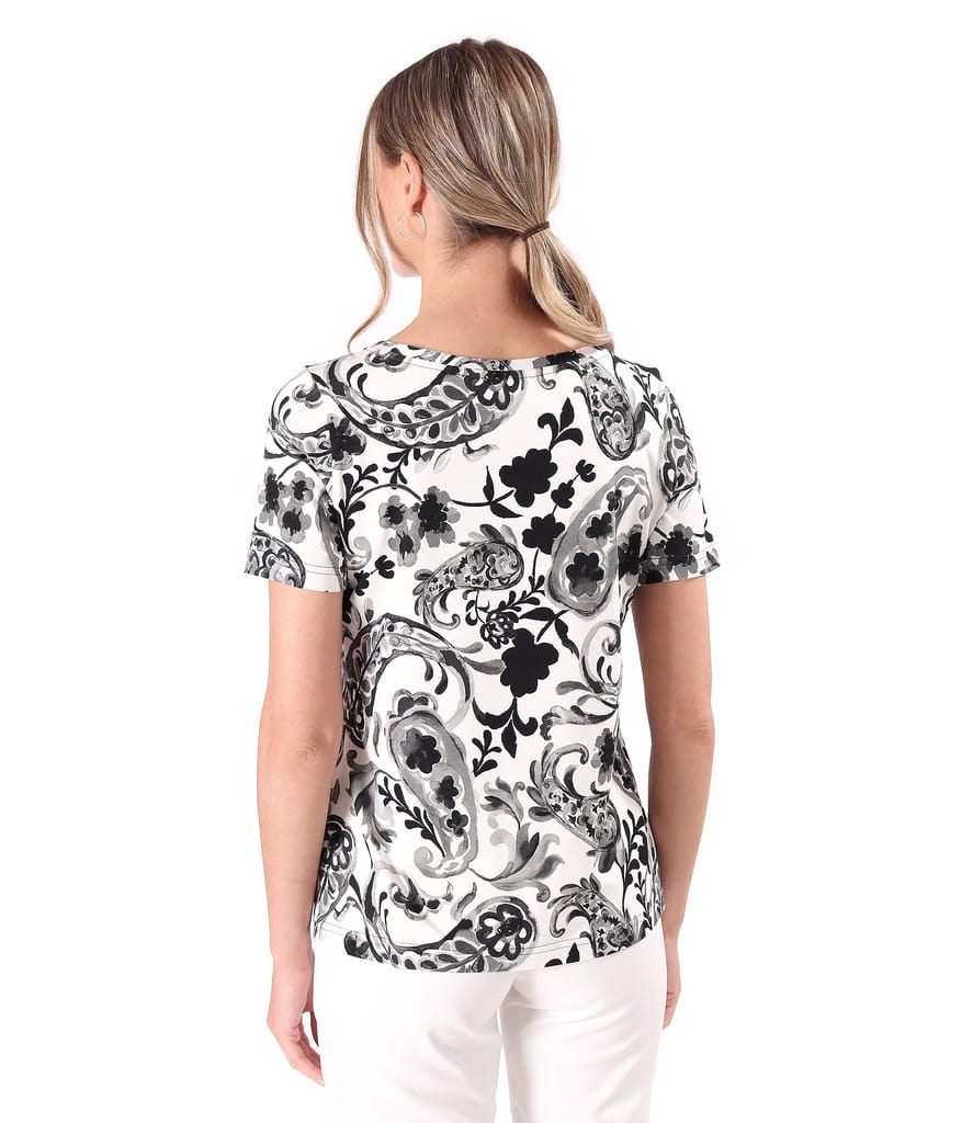 Bluza din jerse elastic imprimat digital cu motive florale