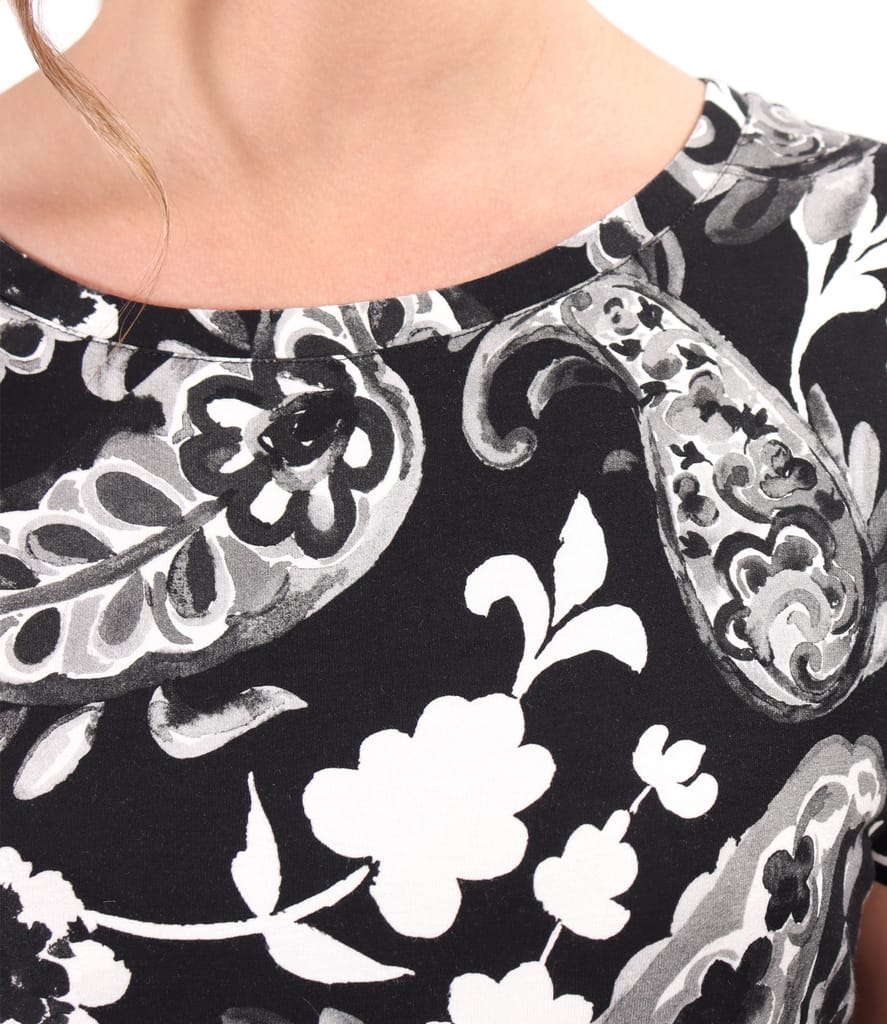 Bluza din jerse elastic imprimat digital cu motive florale