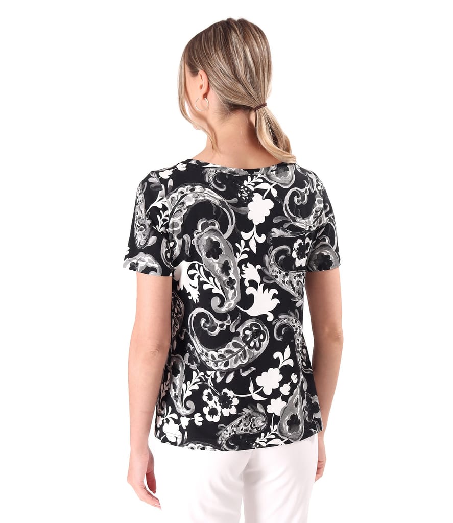 Bluza din jerse elastic imprimat digital cu motive florale