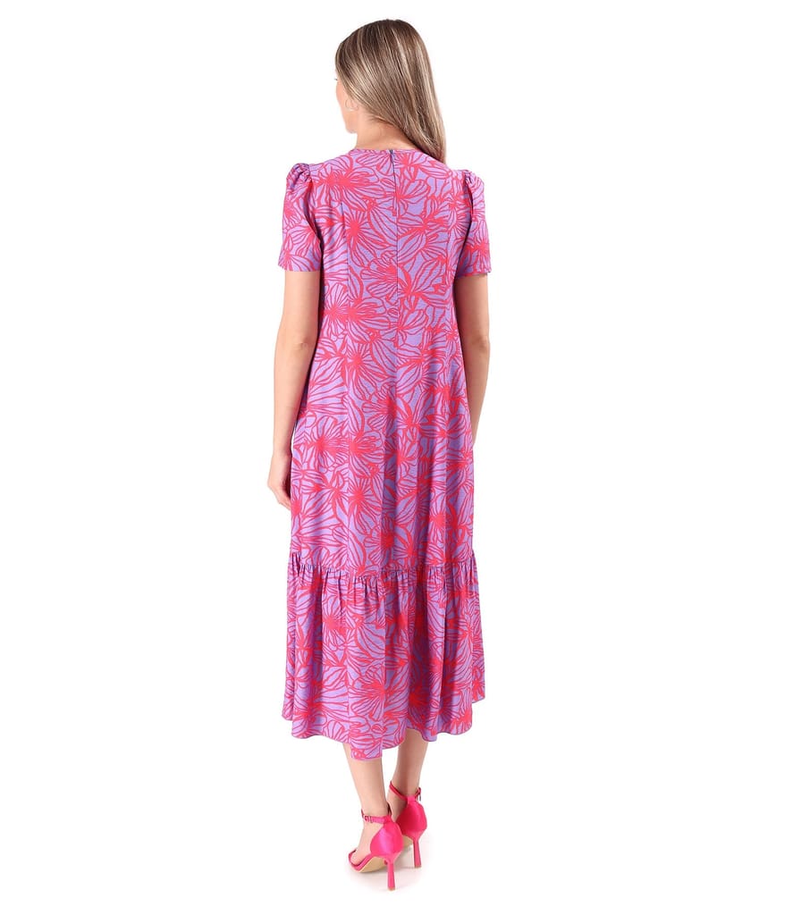 Rochie midi lejera imprimata cu motive florale