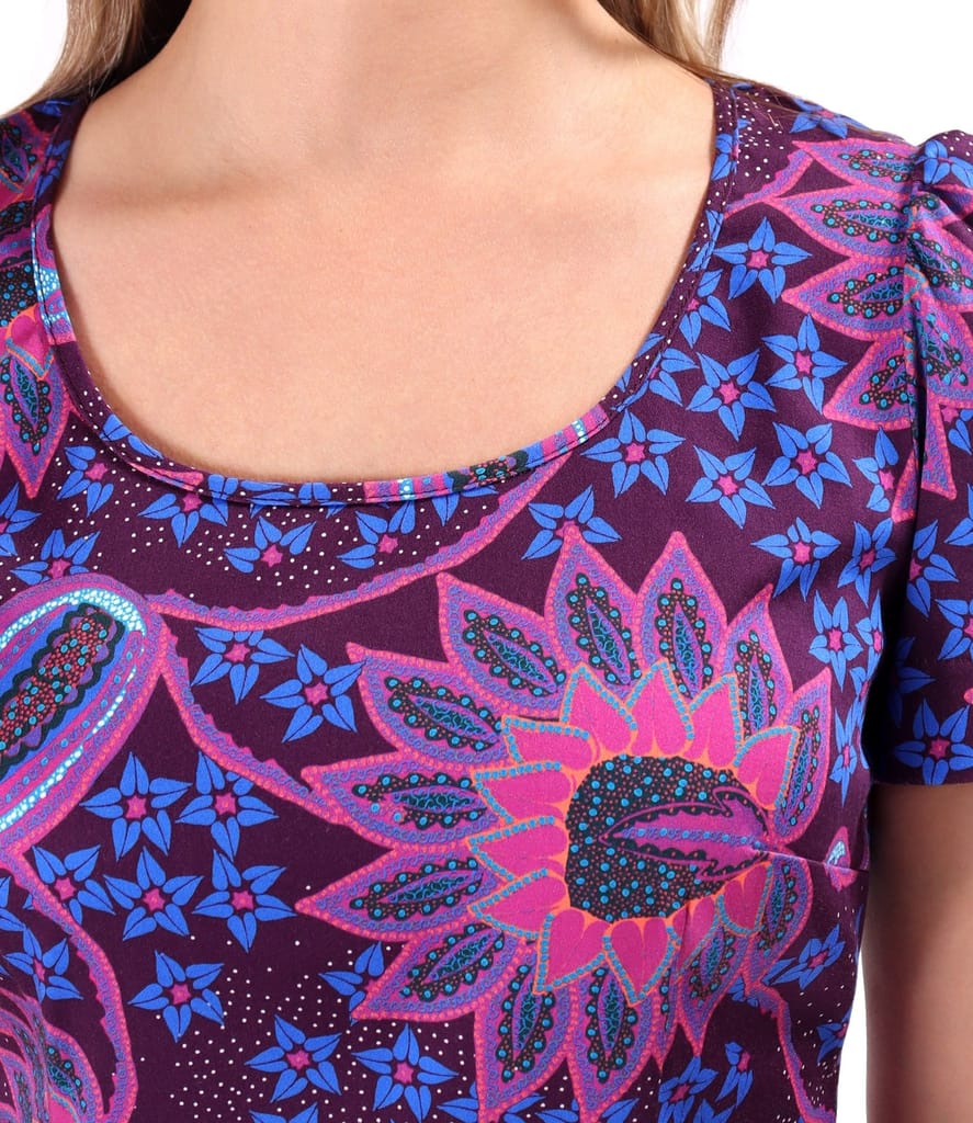 Rochie eleganta din bumbac elastic imprimat