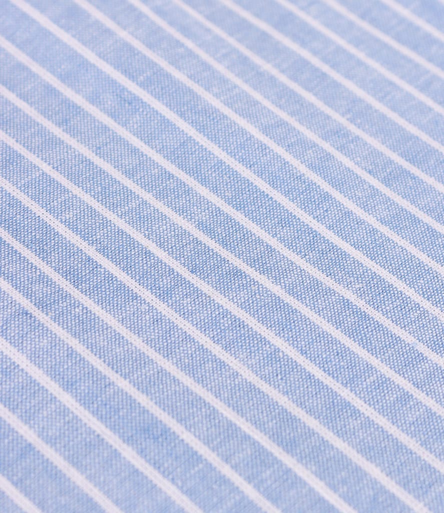 Rochie tip camasa din in cu bumbac imprimat cu dungi