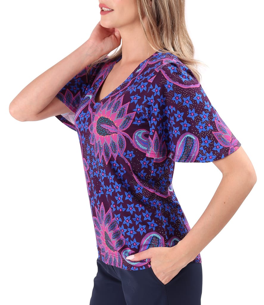 Bluza eleganta din jerse elastic cu maneci ample