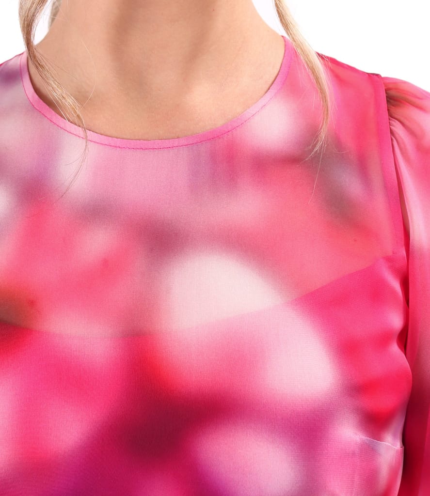 Rochie midi din voal fin imprimat cu motive florale