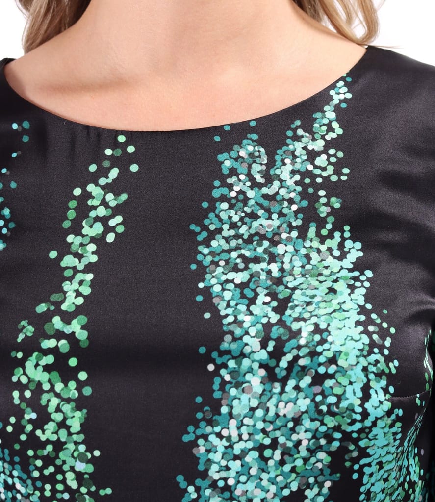 Rochie lejera din matase naturala imprimata cu motive geometrice