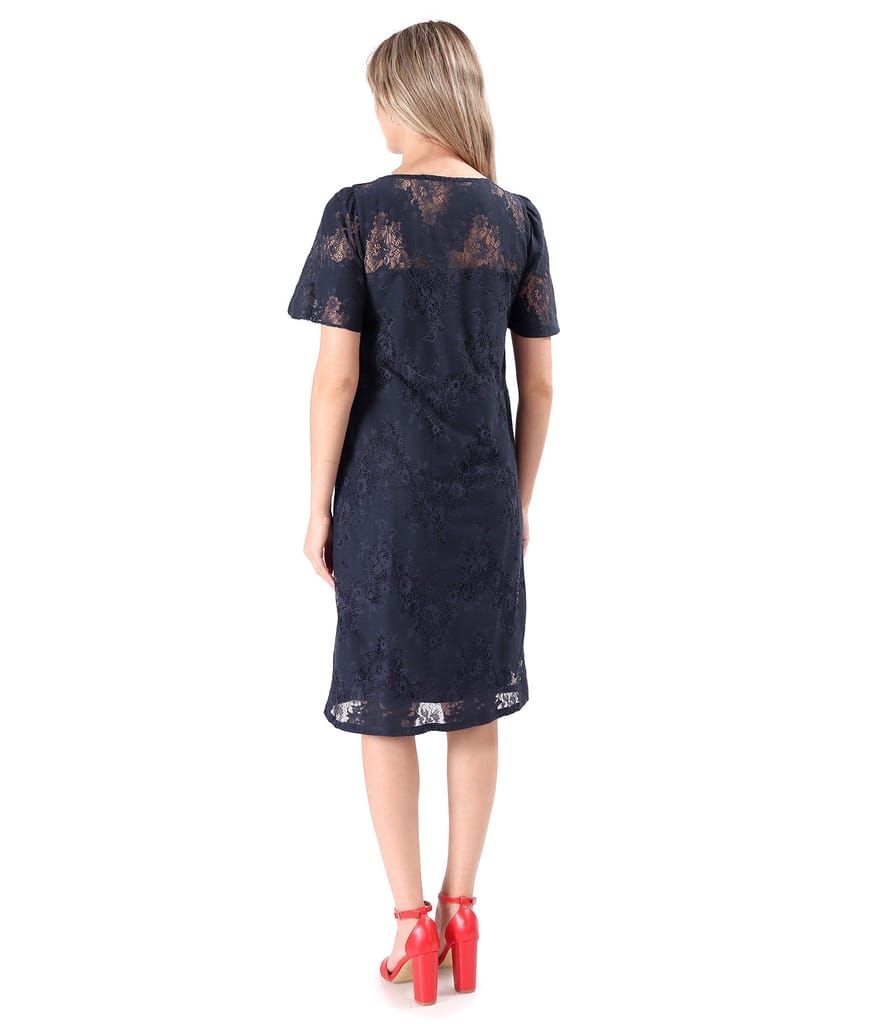 Rochie eleganta din dantela cu bumbac cu motive florale