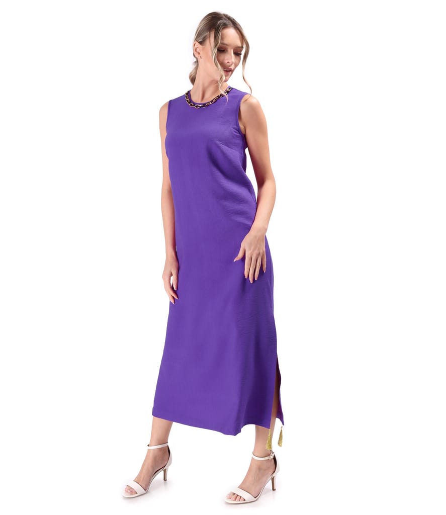 Rochie eleganta lunga din stofa cu viscoza