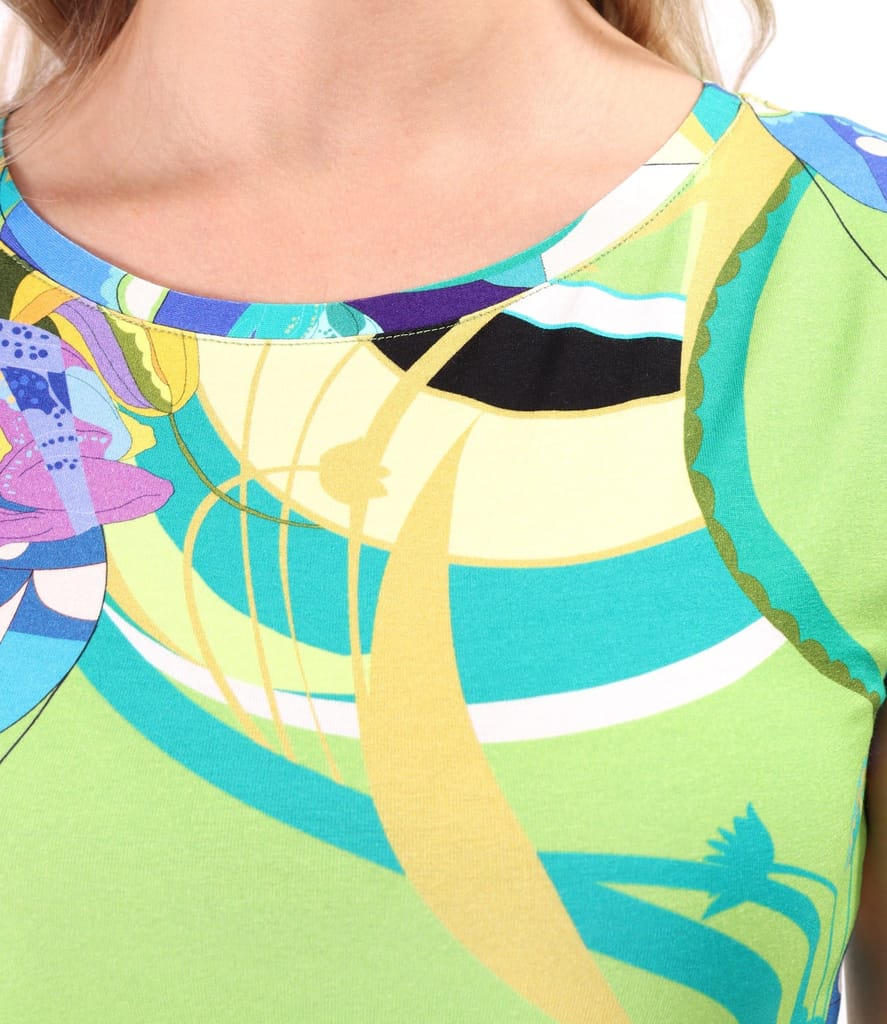 Rochie din jerse elastic imprimat