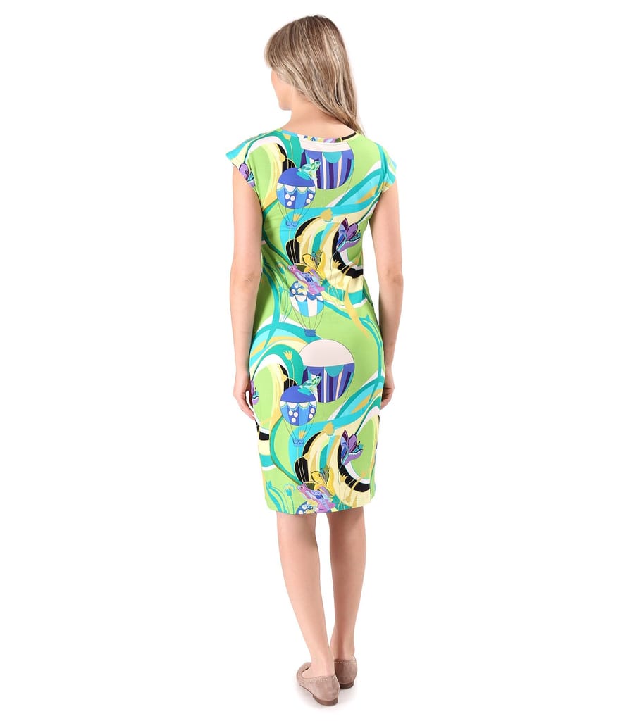 Rochie din jerse elastic imprimat
