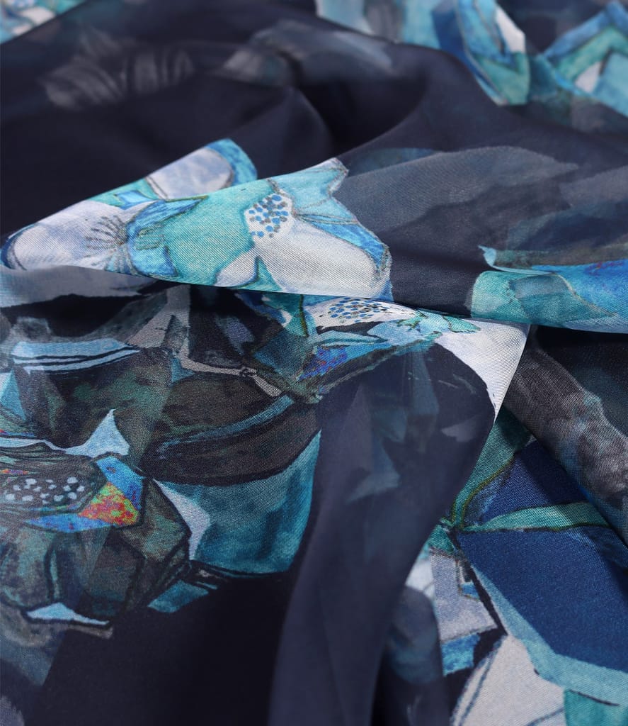 Rochie midi din voal fin imprimat cu motive florale