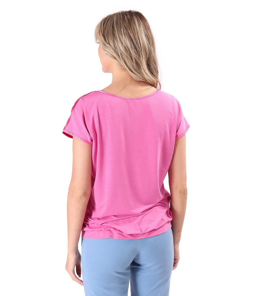 Bluza lejera cu fata din voal imprimat cu motive florale