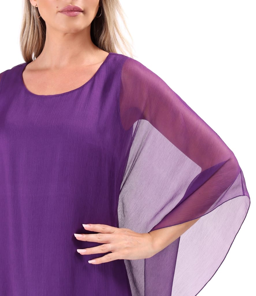 Rochie fluture din voal de matase naturala