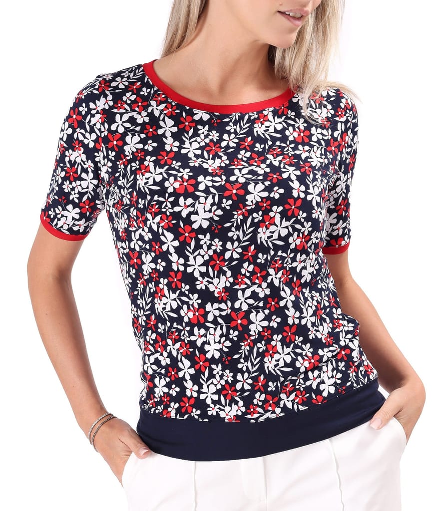 Bluza din jerse elastic imprimat in relief