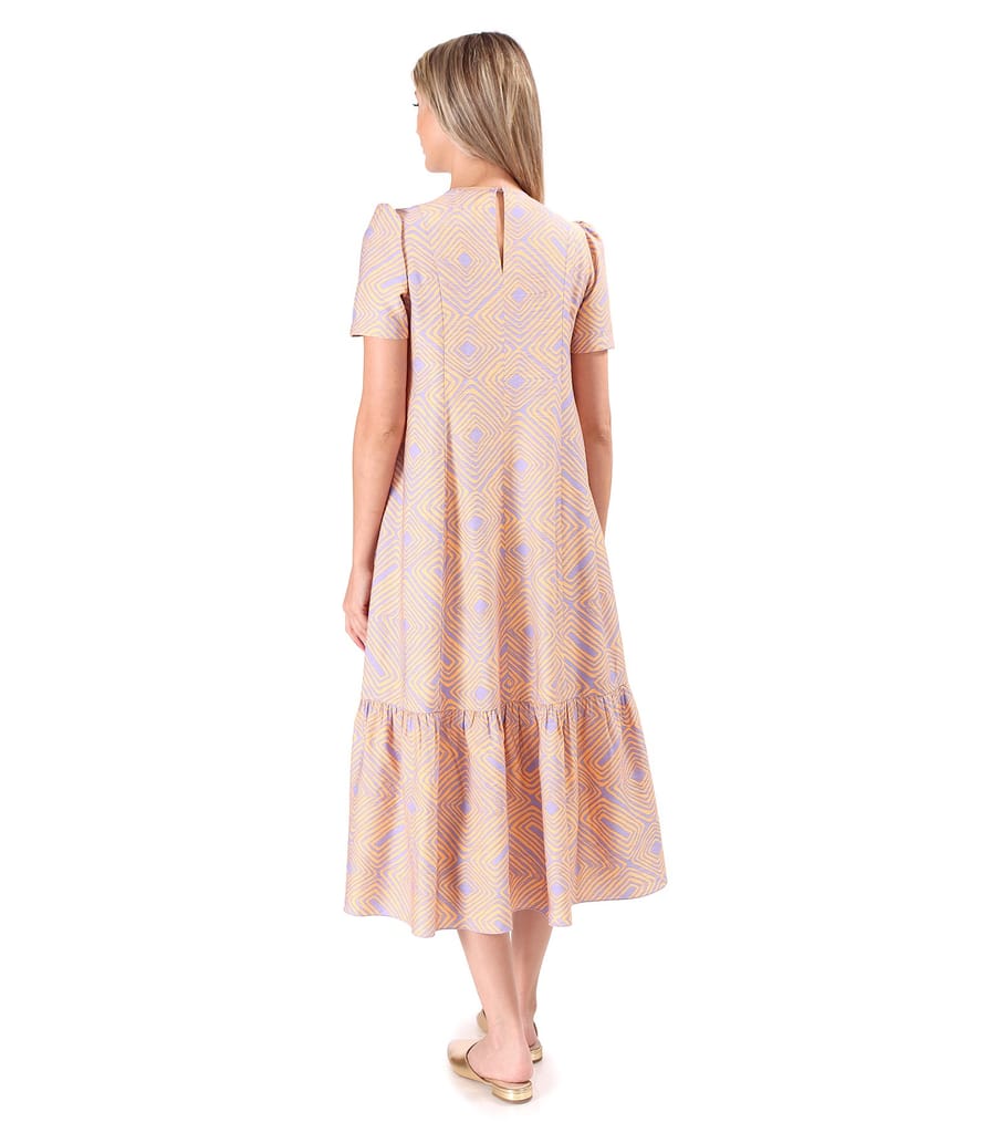 Rochie midi lejera imprimata cu motive geometrice